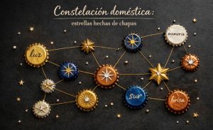 Constelación doméstica estrellas hechas de chapas. Blog de Rafael Ramírez.