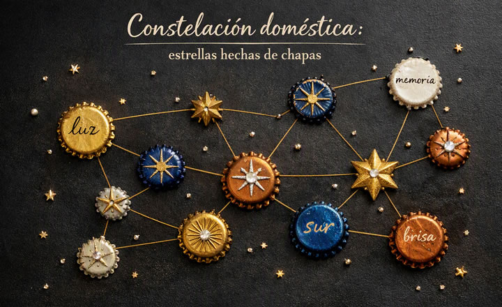 Constelación doméstica estrellas hechas de chapas. Blog de Rafael Ramírez.