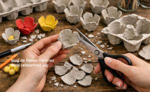 Paso 2. Corta las cavidades para formar las flores. Blog de Rafael Ramírez.
