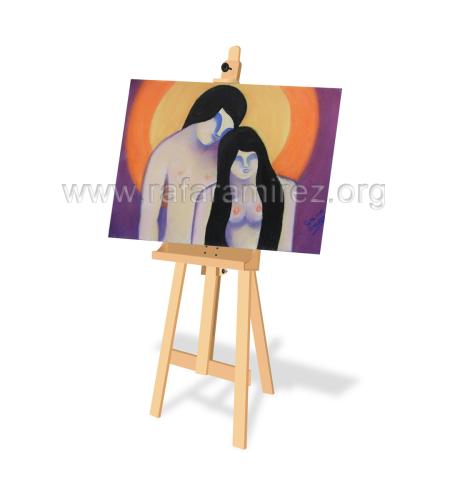 Amantes pintura a pastel de Rafael Ramírez. 