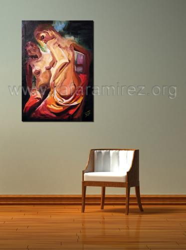 Ante tu mirada pintura al óleo de Rafael Ramírez.