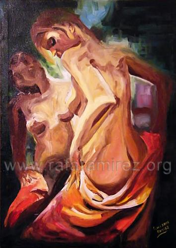 Ante tu mirada pintura al óleo de Rafael Ramírez.