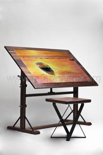 Atardecer Mediterráneo pintura a pastel de Rafael Ramírez.