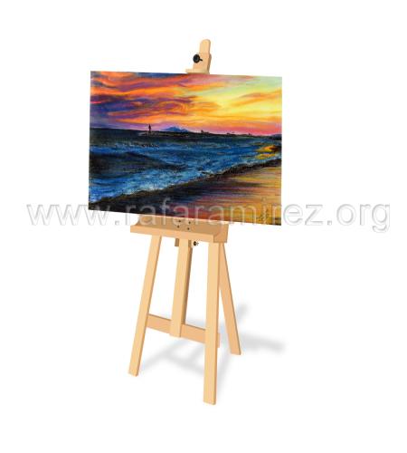 Atardecer pintura a pastel de Rafael Ramírez.