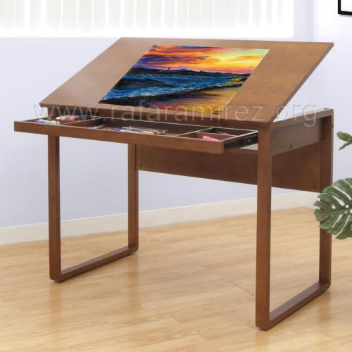 Atardecer pintura a pastel de Rafael Ramírez.