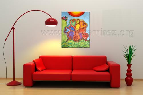 Baobab in love pintura a pastel de Rafael Ramírez.