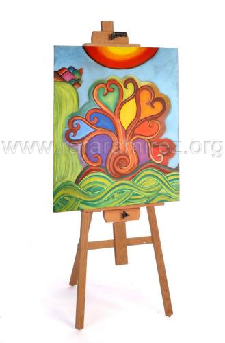 Baobab in love pintura a pastel de Rafael Ramírez.