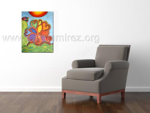 Baobab in love pintura a pastel de Rafael Ramírez.
