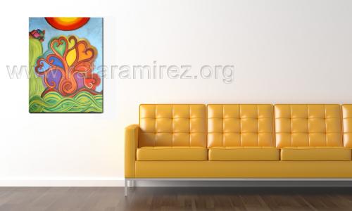 Baobab in love pintura a pastel de Rafael Ramírez.