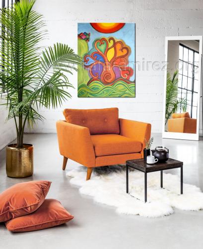 Baobab in love pintura a pastel de Rafael Ramírez.