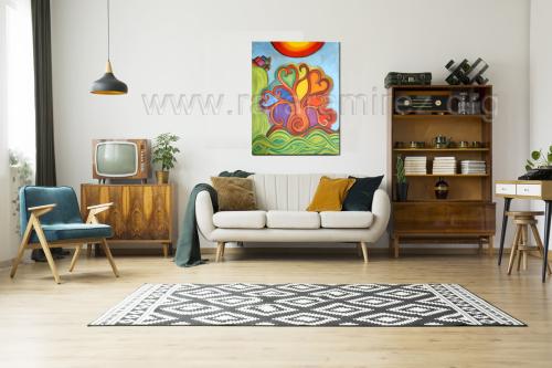 Baobab in love pintura a pastel de Rafael Ramírez.
