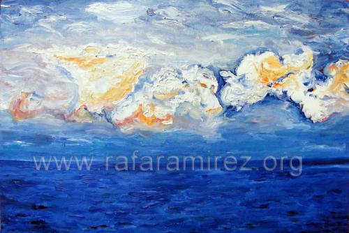 Cielo y mar pintura de Rafael Ramírez