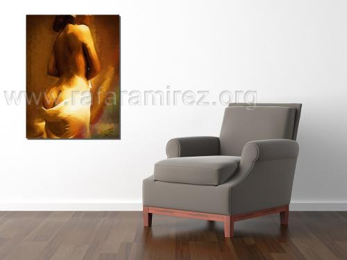 Contemplación, pintura al óleo de Rafael Ramírez.