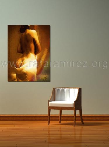 Contemplación, pintura al óleo de Rafael Ramírez.