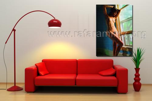 Desnudo y Ventana pintura de Rafael Ramírez.