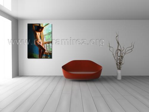 Desnudo y Ventana pintura de Rafael Ramírez.
