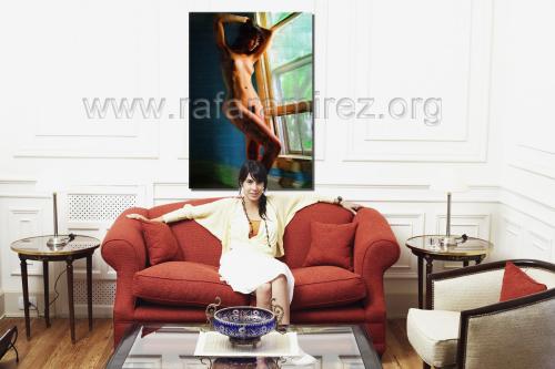 Desnudo y Ventana pintura de Rafael Ramírez.