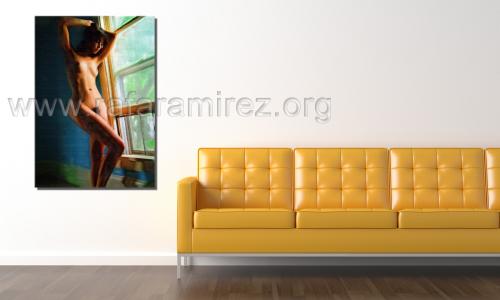 Desnudo y Ventana pintura de Rafael Ramírez.