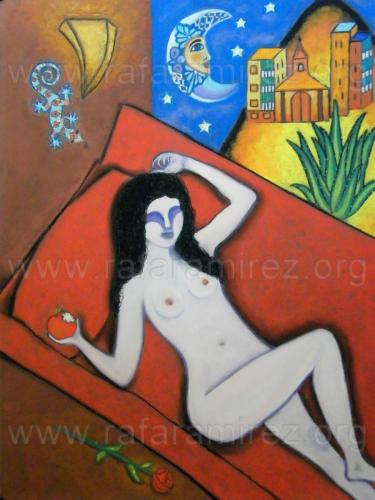 El sueño pintura a pastel de Rafael Ramírez.