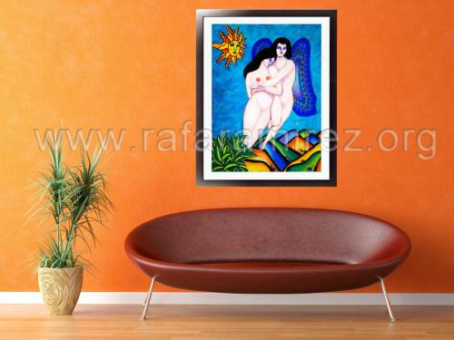 Eros pintura a pastel de Rafael Ramírez