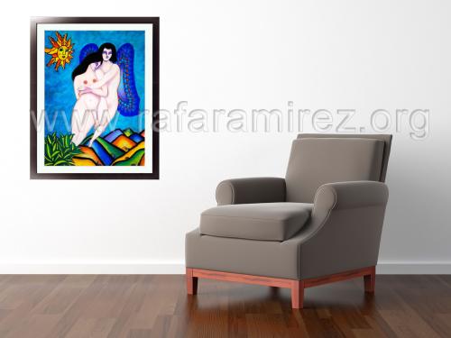 Eros pintura a pastel de Rafael Ramírez