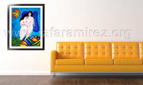 Eros pintura a pastel de Rafael Ramírez