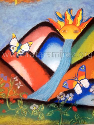 Eva: pintura a pastel de Rafael Ramírez. 