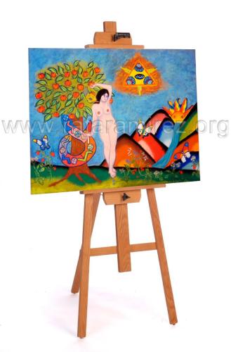 Eva: pintura a pastel de Rafael Ramírez. 