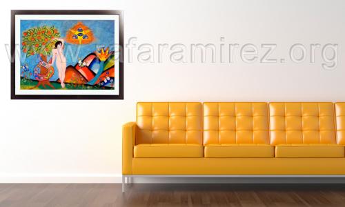 Eva: pintura a pastel de Rafael Ramírez. 