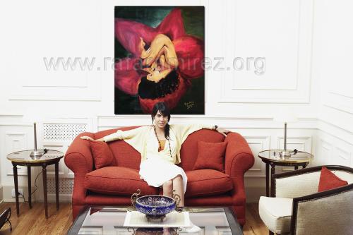 Flor desnuda pintura al óleo de Rafael Ramírez.
