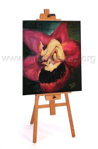 Flor desnuda pintura al óleo de Rafael Ramírez.