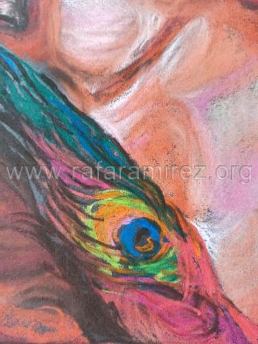 Inflexión pintura a pastel de Rafael Ramírez. Detalle de la obra.