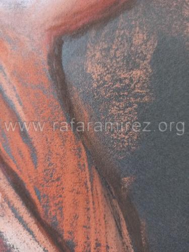Inflexión pintura a pastel de Rafael Ramírez. Detalle de la obra.