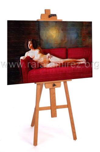 La Espera pintura al óleo de Rafael Ramírez.