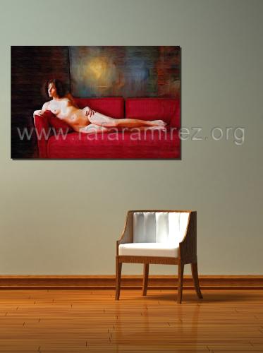 La Espera pintura al óleo de Rafael Ramírez.