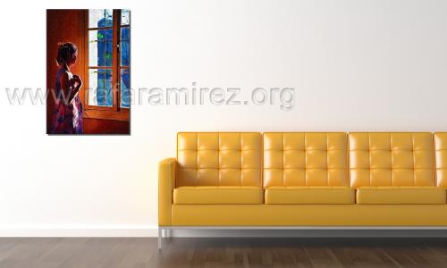 La promesa pintura al óleo de Rafael Ramírez.