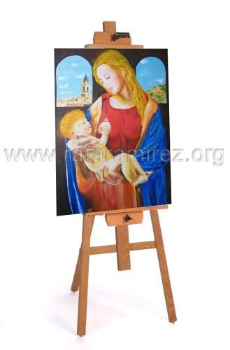 Madona pintura al óleo de Rafael Ramírez.
