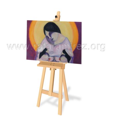 Maternidad pintura a pastel de Rafael Ramírez.