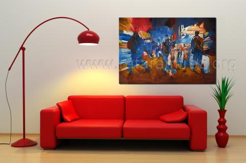 Metrópoli pintura al óleo de Rafael Ramírez.
