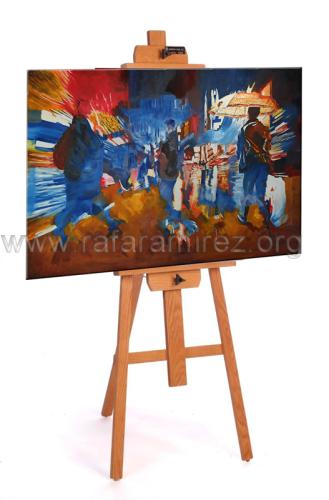 Metrópoli pintura al óleo de Rafael Ramírez.