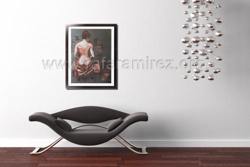 Mírame pintura a pastel de Rafael Ramírez.