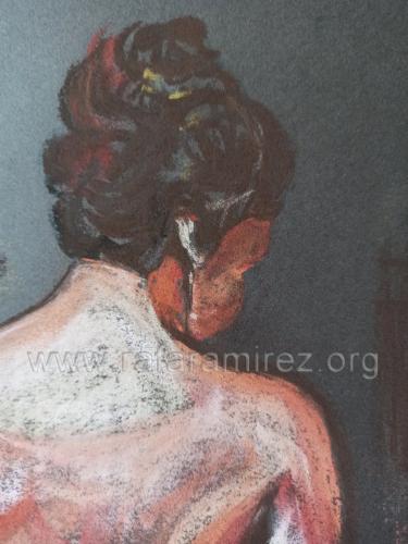 Mírame pintura a pastel de Rafael Ramírez.