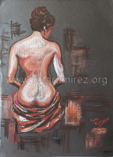 Mírame pintura a pastel de Rafael Ramírez.