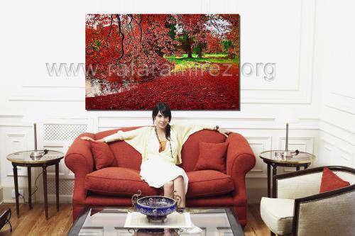 Otoño, pintura al óleo de Rafael Ramírez.