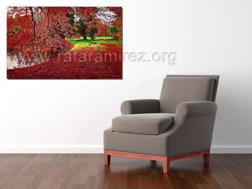 Otoño, pintura al óleo de Rafael Ramírez.