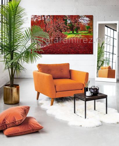 Otoño, pintura al óleo de Rafael Ramírez.