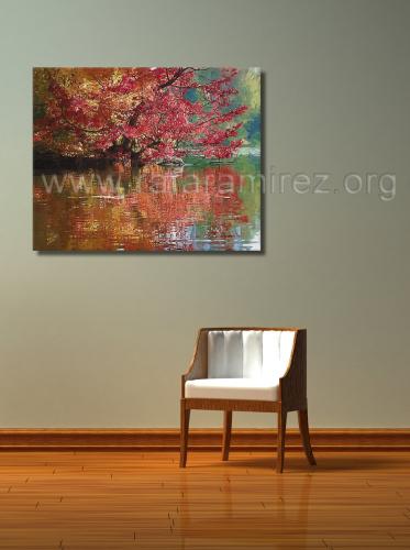 Paisaje III, pintura al óleo de Rafael Ramírez.