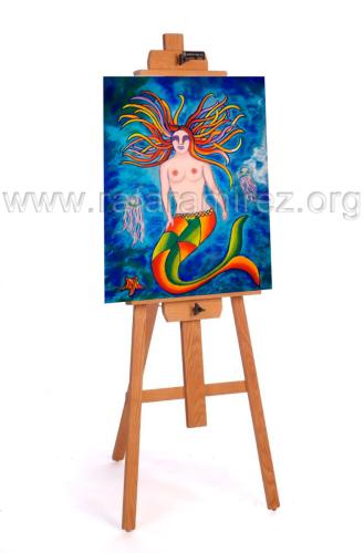 Sirenas pintura a pastel de Rafael Ramírez.