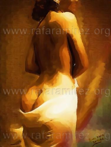 Contemplación, pintura al óleo de Rafael Ramírez.