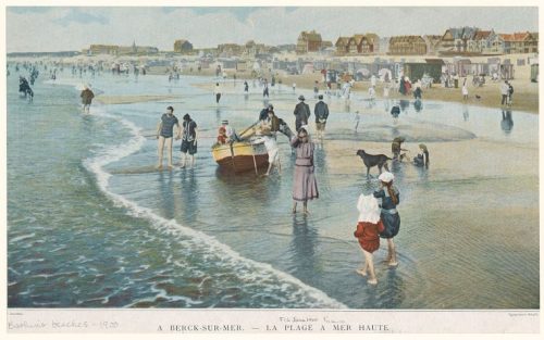 En Berck-sur-Mer: la playa con marea alta. 